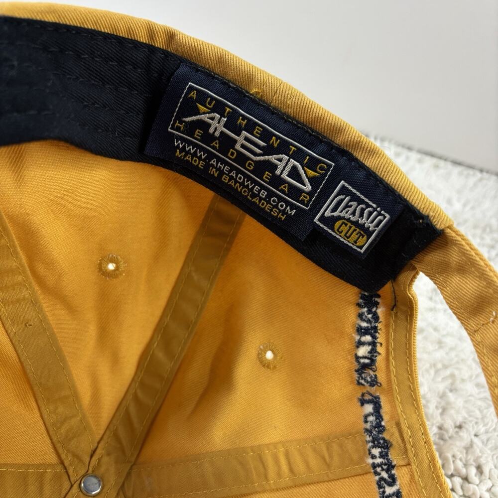 Vintage Ahead golf hat "World's Longest Course" yellow with blue logo, cotton - Picture 7 of 7